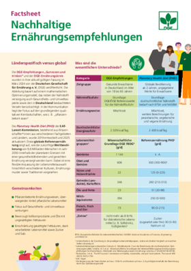 Vorschaubild der PDF-Datei DGE-Factsheet nachhaltige Ernährungsempfehlungen