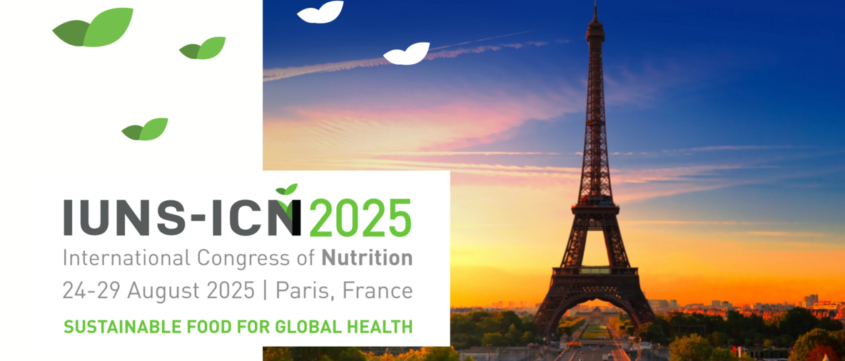 IUNS 2025 in Paris Banner mit Eiffelturm