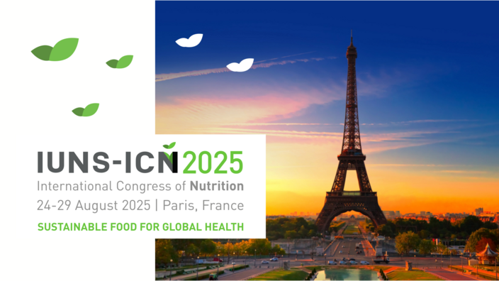 IUNS 2025 in Paris Banner mit Eiffelturm